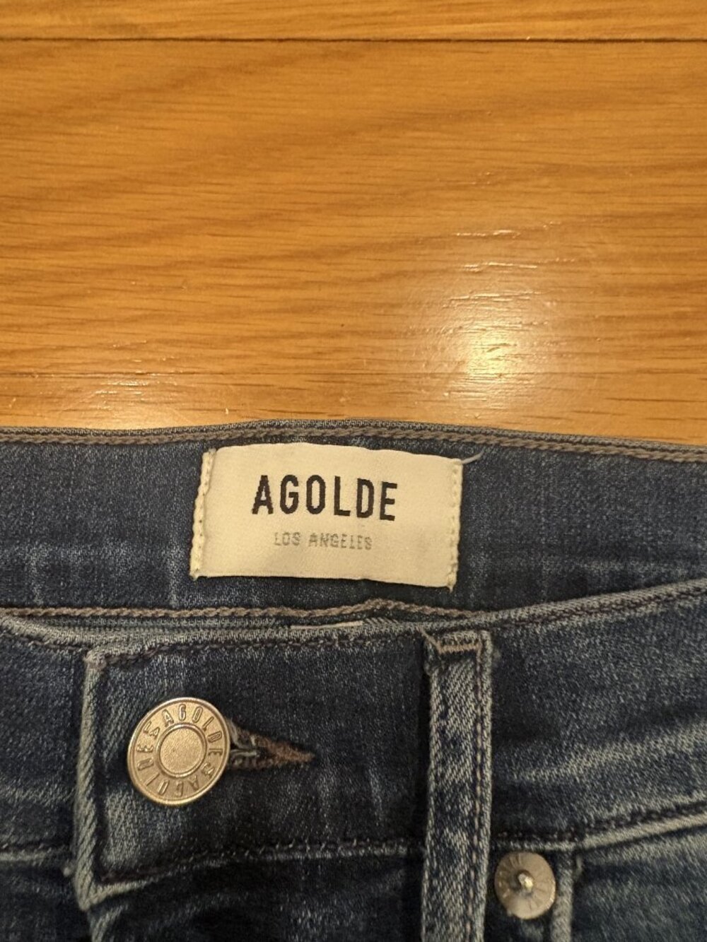 Agolde Size 27 Straight Leg Jeans with Frayed Hem - Picture 2 of 3